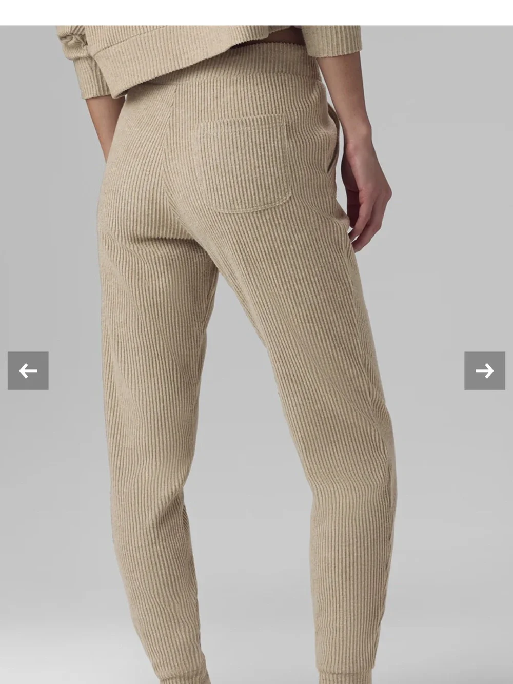 Alo Muse Cropped Hooded Ribbed Knit Sweater & Joggers set - Picture 5 of 7